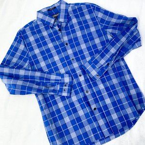 EXPRESS || Men's Button Up Collared Modern Fit Dress Casual Shirt | Med 15 15.5